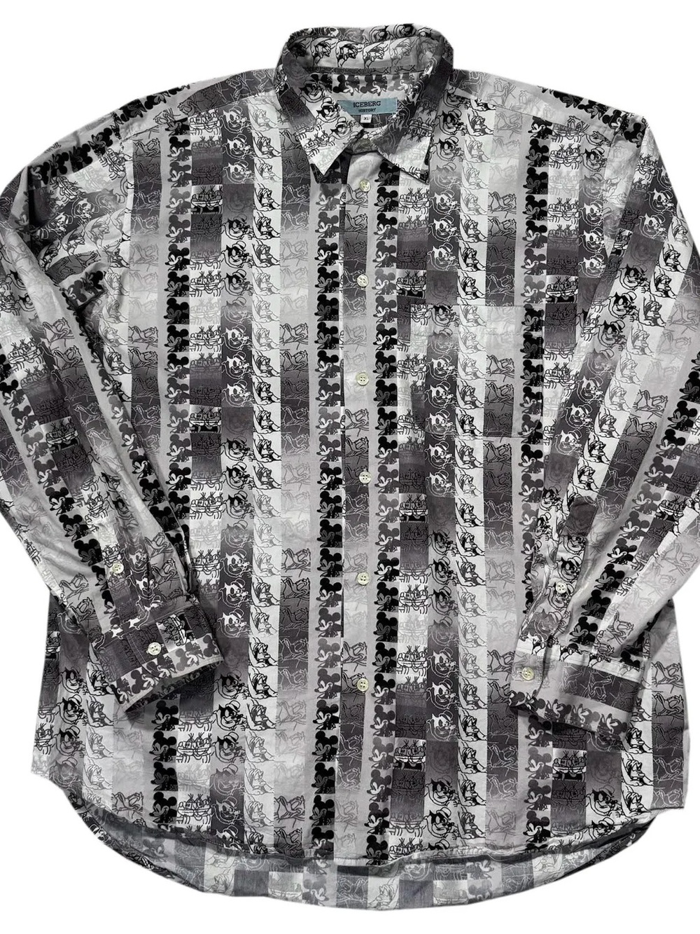 Vintage Iceberg History Disney All Over Print Button Down Shirt (Size XL)